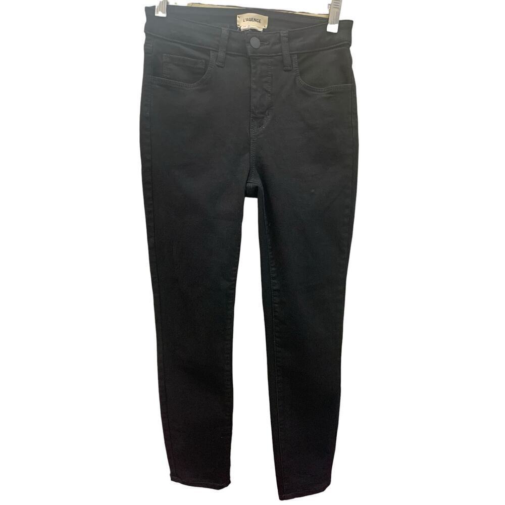L'Agence Jeans Size 24 High Rise Skinny Jeans Black sz 0‎ US